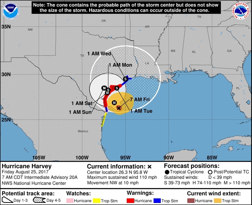 Hurricane Harvey Path Logistics