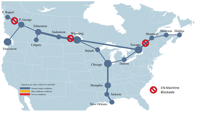Cn Rail Blockades Causing Network Shutdowns Noatum Logistics